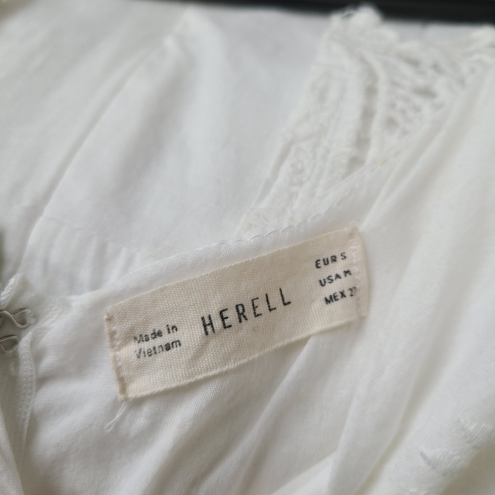 Herell Spaghetti Strap Eyelet Embroidery Rompers - Picture 3 of 3